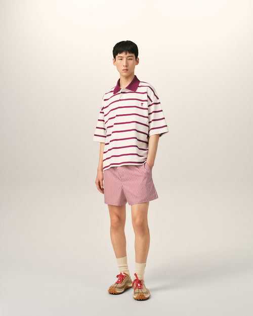 White cotton polo with Ami de Coeur arrow - Man - 3 - AMI Paris - Ami Paris
