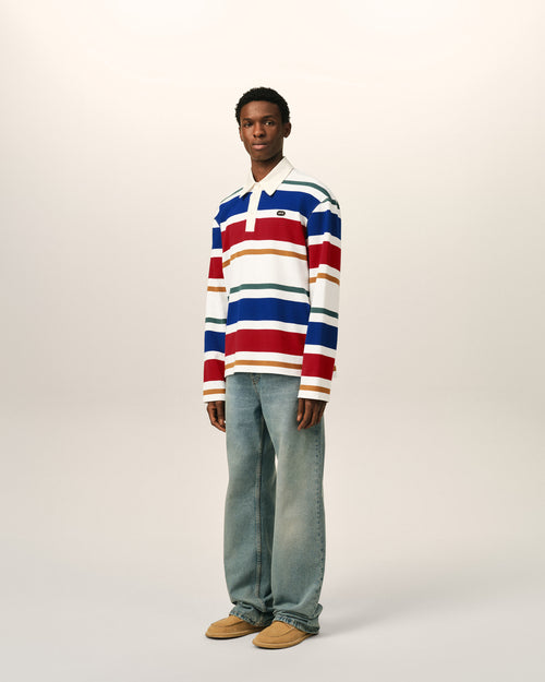 Polo de algodón multicolor a rayas con parche Ami - Hombre - 6 - AMI Paris - Ami Paris