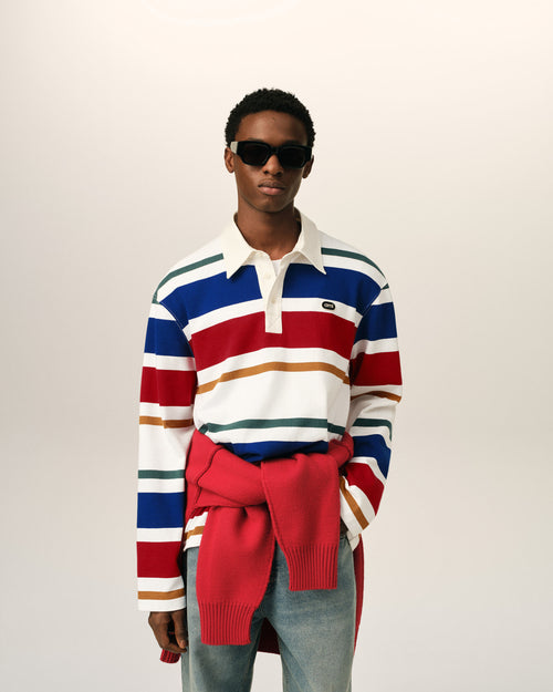 Polo multicolore à rayures en coton patch Ami - 2 - Ami Paris