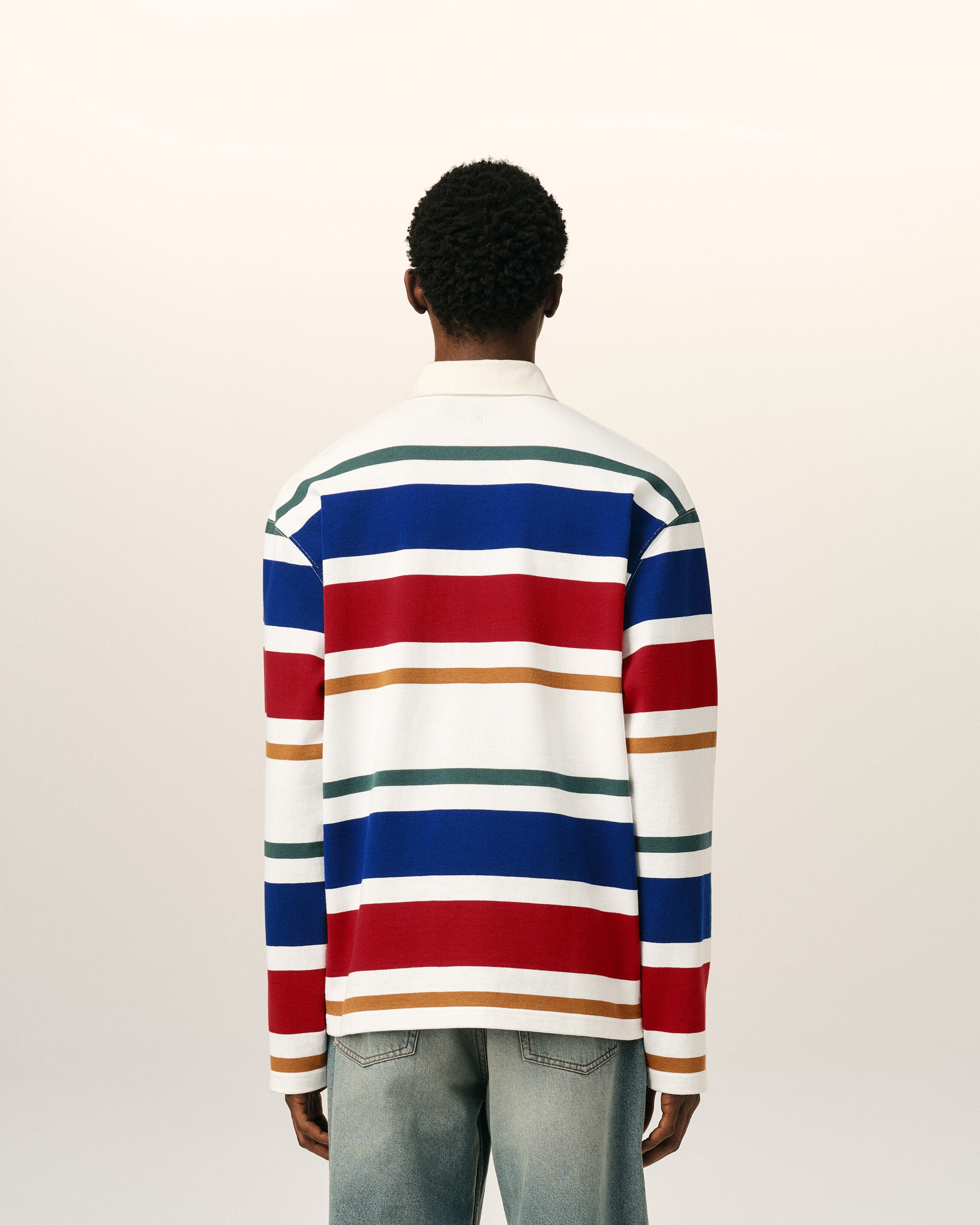 Multicolor striped cotton polo with Ami patch - 5