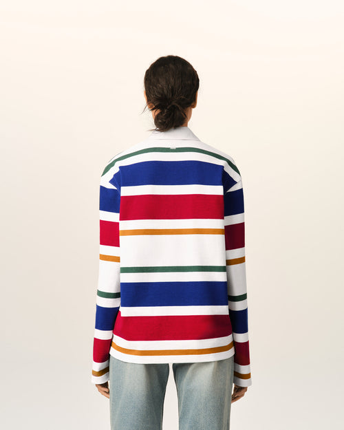 Polo de algodón multicolor a rayas con parche Ami - Mujer - 11 - AMI Paris - Ami Paris