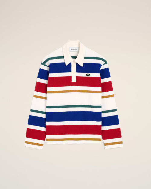                             Polo multicolore à rayures en coton patch Ami - 3                         - Ami Paris