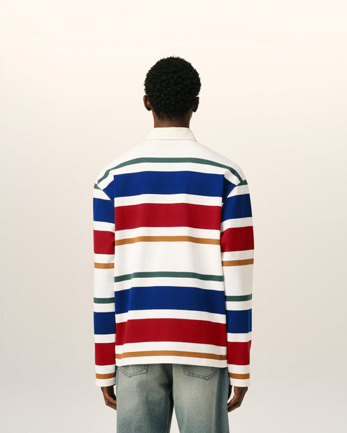 Polo de algodón multicolor a rayas con parche Ami - Hombre - 5 - AMI Paris - Ami Paris
