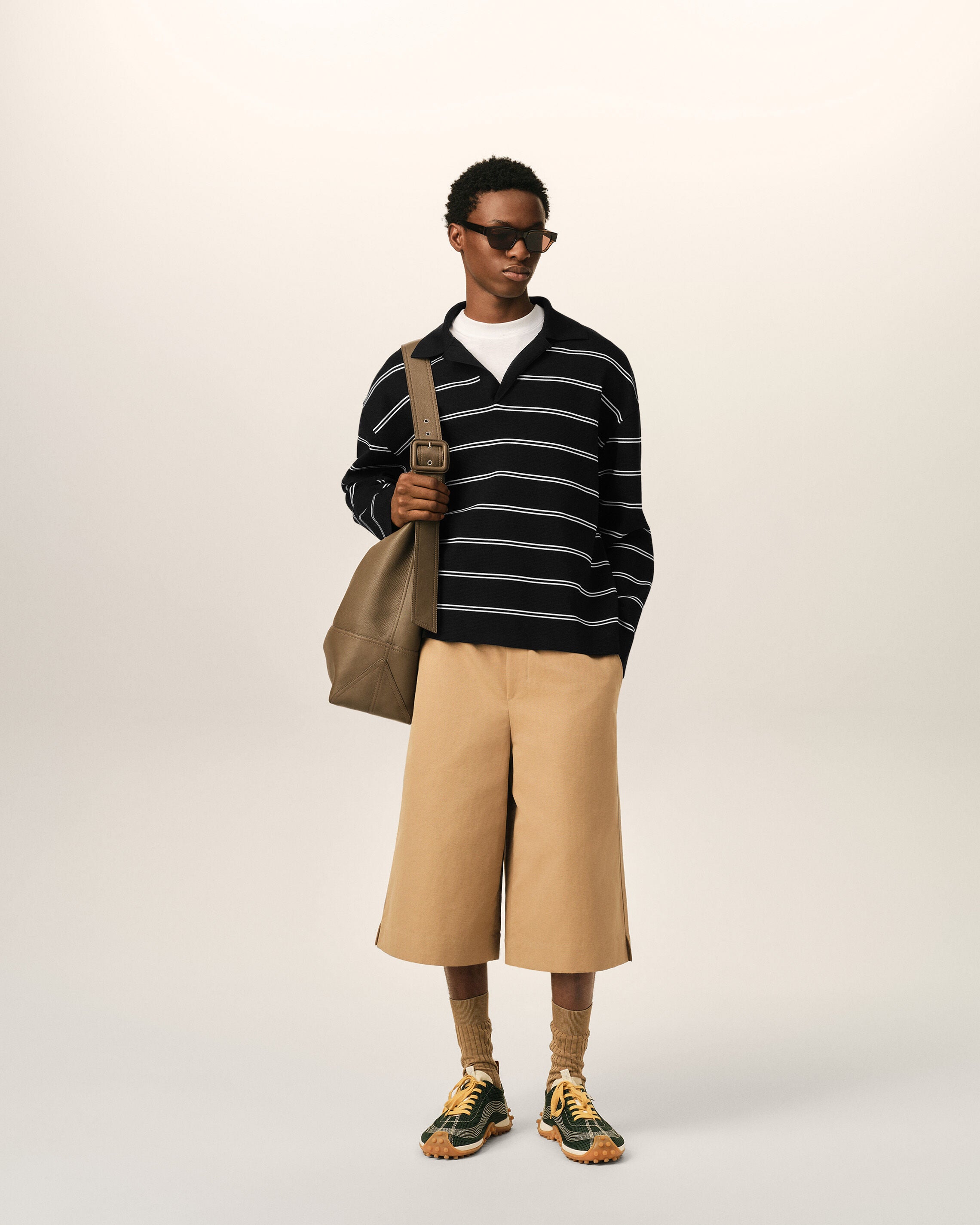 Black striped cotton polo with Ami patch - 3