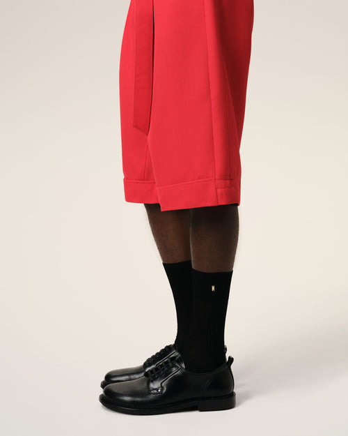 Black Cotton Ami de Coeur Plate Socks - 2 - Ami Paris