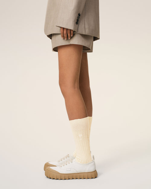                                     Beige Cotton Ami de Coeur Socks - 3                                 - Ami Paris