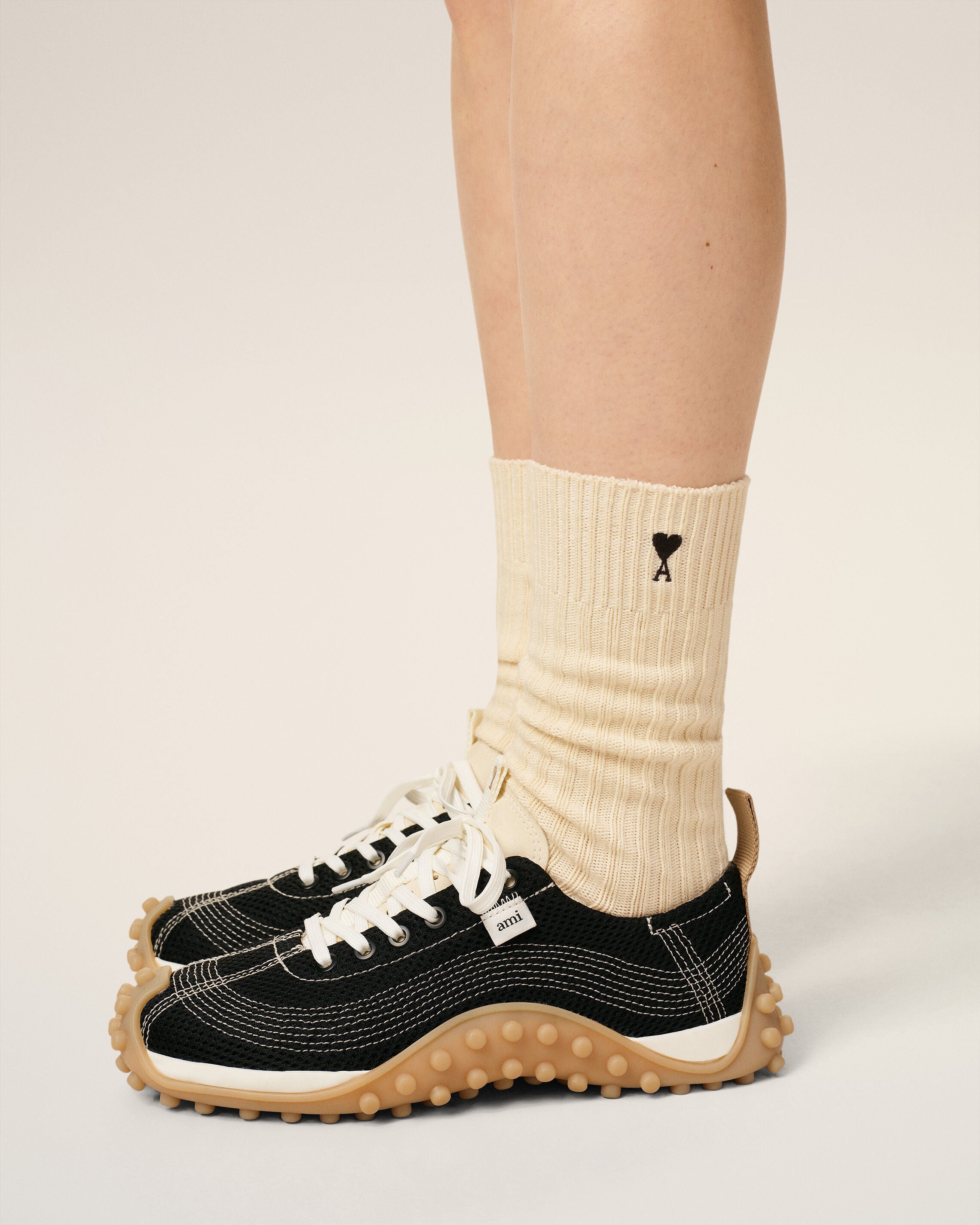 ホワイト コットン Ami De Coeur ソックス 3足セット オフホワイト