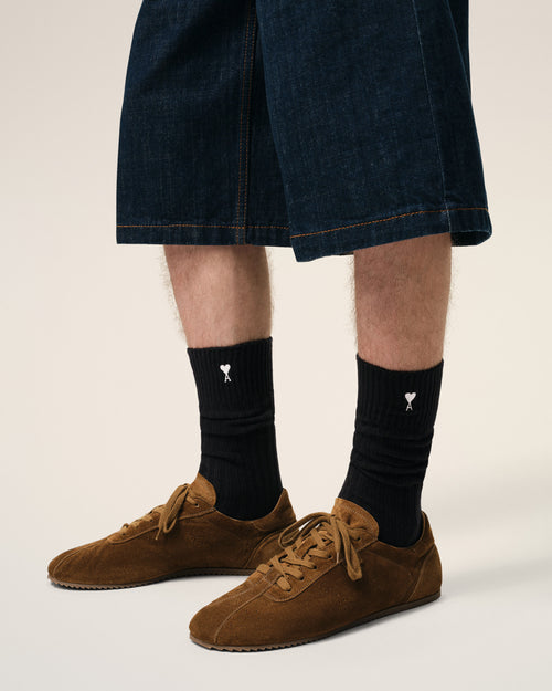Cotton Three Pack Black Ami De Coeur Socks - 4 - Ami Paris