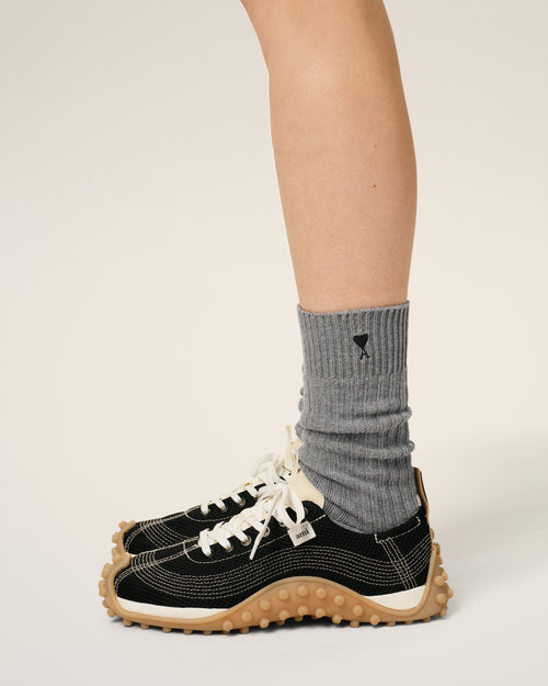 White Cotton Three Pack  Ami De Coeur Socks - 8 - Ami Paris