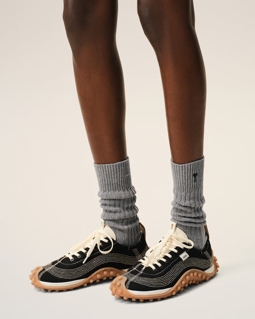 Cotton Three Pack Black Ami De Coeur Socks - 8 - Ami Paris