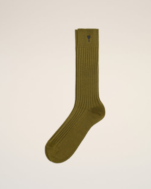                                 Green Cotton  Ami De Coeur Socks - 3                             - Ami Paris