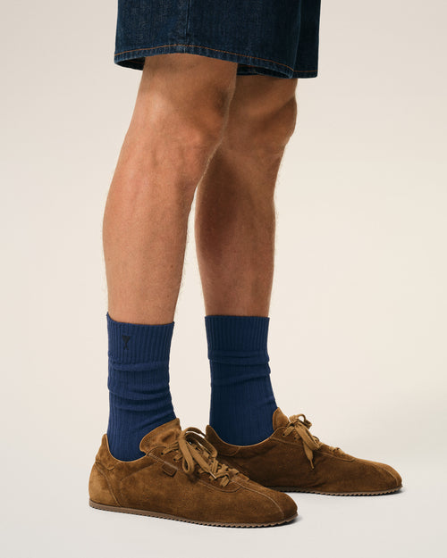 Blue Cotton Ami De Coeur Socks - 1 - Ami Paris