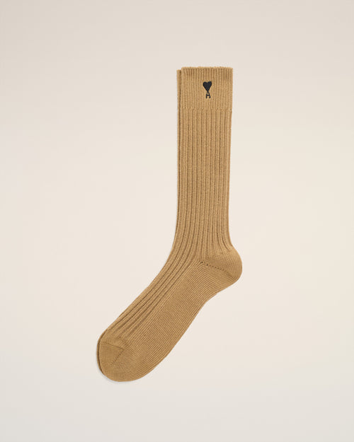 Brown Cotton  Ami De Coeur Socks - 1 - Ami Paris