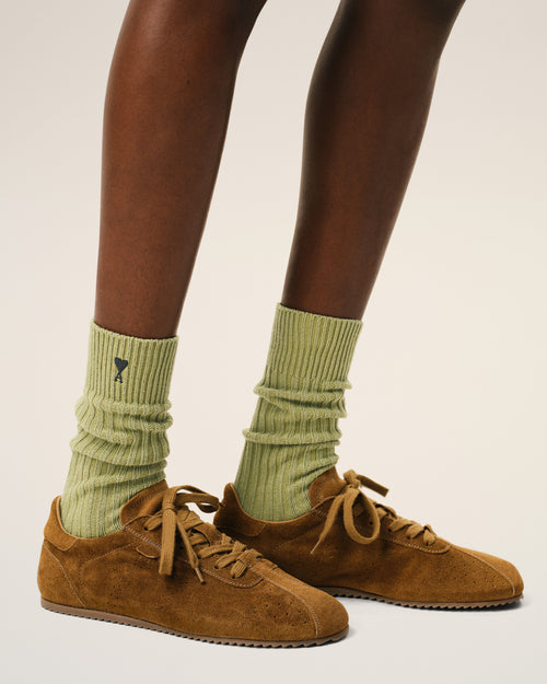                             Green Cotton Ami De Coeur Socks - 3                         - Ami Paris