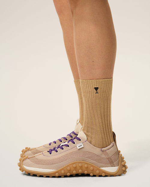 Brown Cotton  Ami De Coeur Socks - 2 - Ami Paris