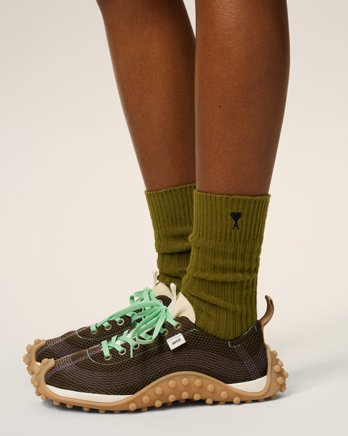                                     Green Cotton  Ami De Coeur Socks - 3                                 - Ami Paris