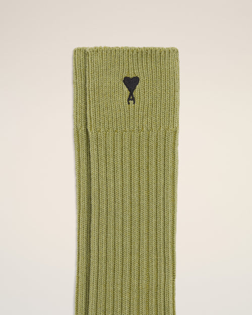 Green Cotton Ami De Coeur Socks - Man - 3 - AMI Paris - Ami Paris