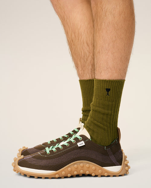 Green Cotton  Ami De Coeur Socks - 2 - Ami Paris
