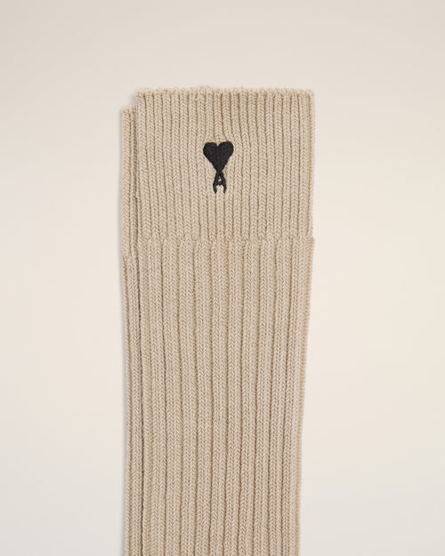 Chaussettes Ami De Coeur Beiges en Coton - Femme - 6 - AMI Paris - Ami Paris