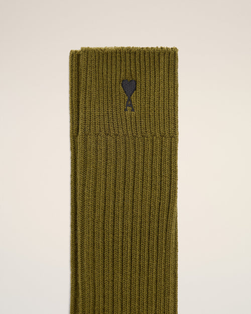 Chaussettes Vertes Ami De Coeur En Coton - 6 - Ami Paris
