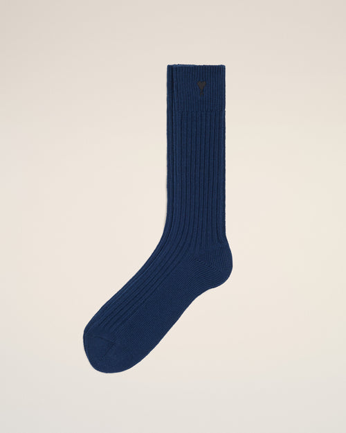                                 Blue Cotton Ami De Coeur Socks - 3                             - Ami Paris