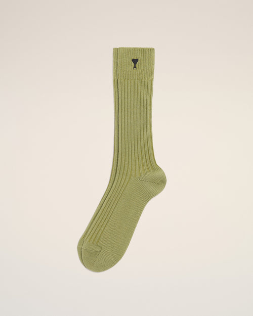Chaussettes Ami De Coeur Vertes en Coton - 2 - Ami Paris