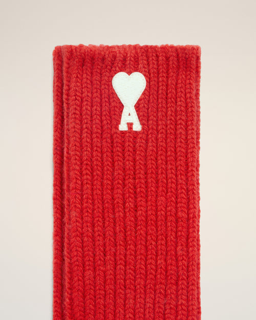 Red Wool Ami De Coeur Socks - 2 - Ami Paris