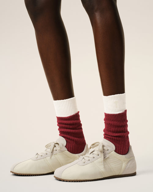                             Red And White Cotton Socks - 3                         - Ami Paris