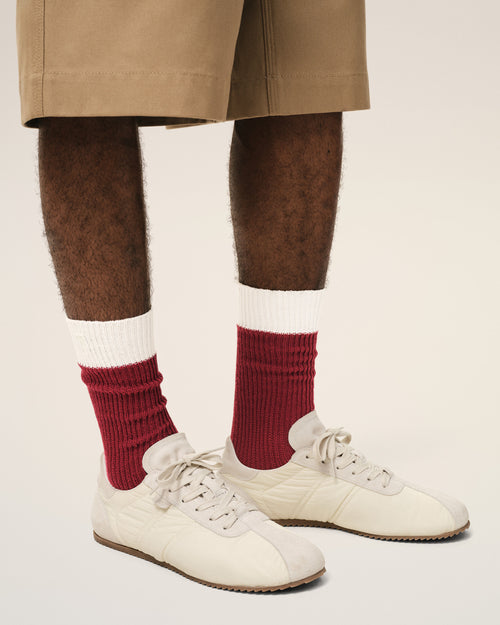 Red And White Cotton Socks - Man - 2 - AMI Paris - Ami Paris