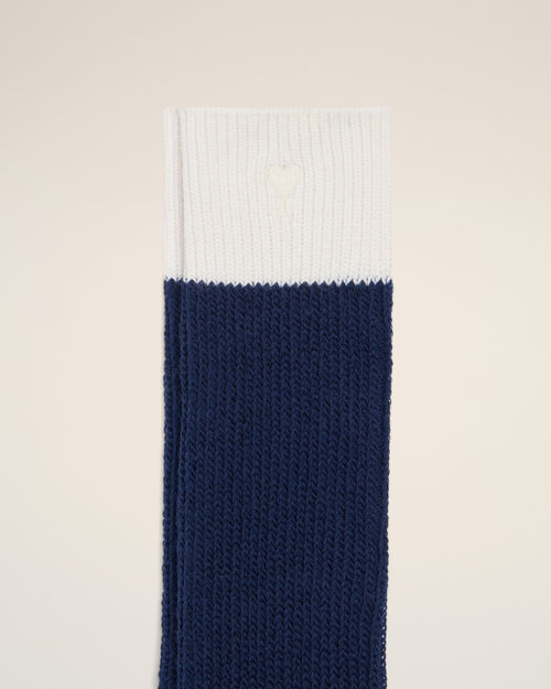 Blue And White Cotton Socks - Man - 3 - AMI Paris - Ami Paris