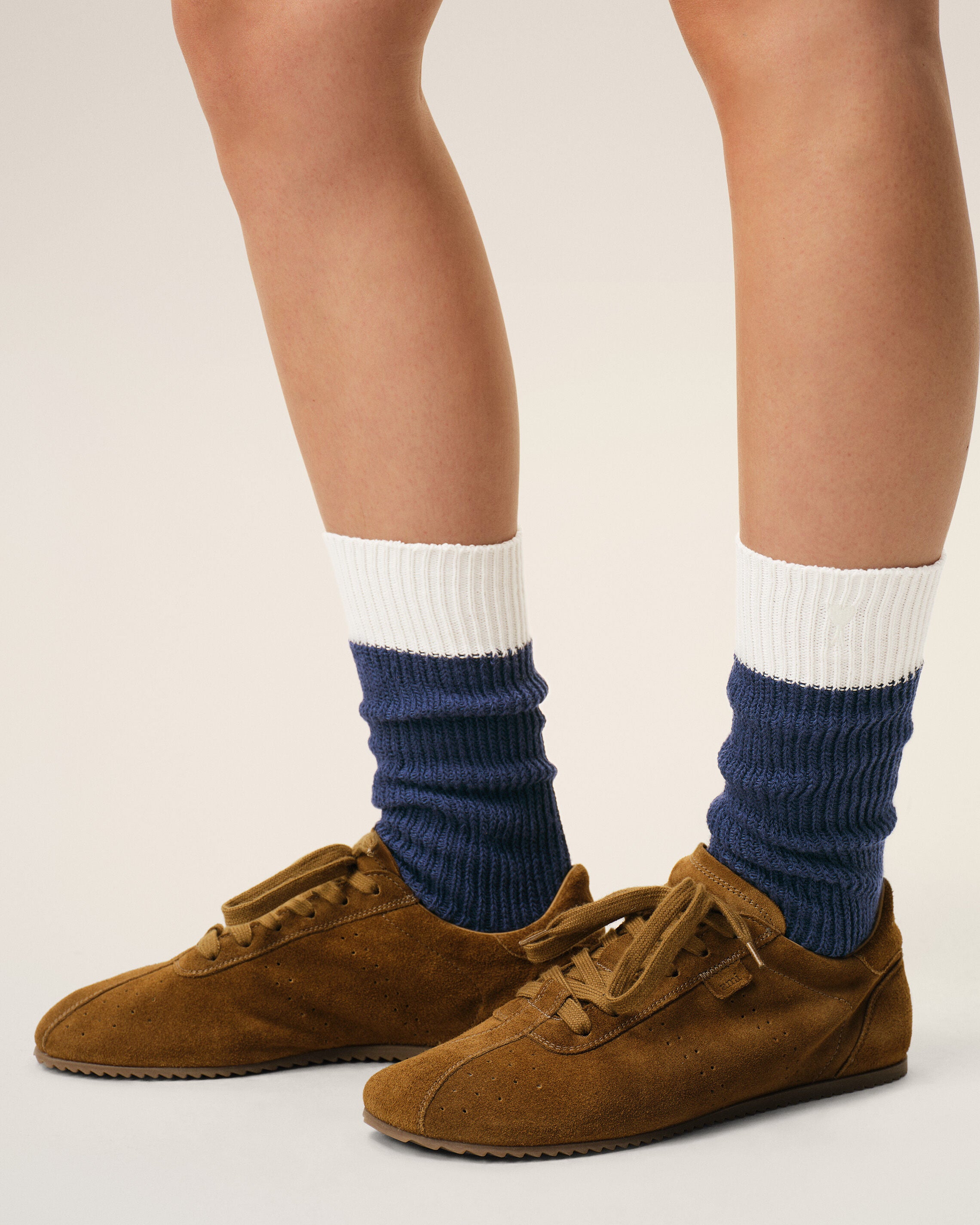 Blue And White Cotton Socks - 5