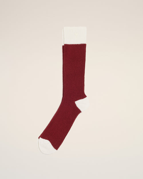 Red And White Cotton Socks - Man - 1 - AMI Paris - Ami Paris