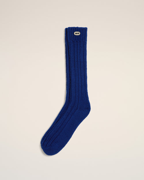 Blue wool socks with Ami patch - ROYAL BLUE - Ami Paris