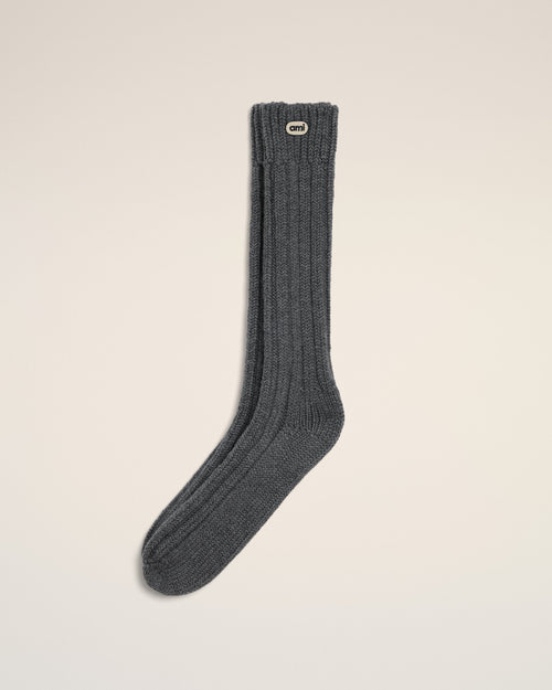 Calcetines grises de lana con parche Ami - 2 - Ami Paris