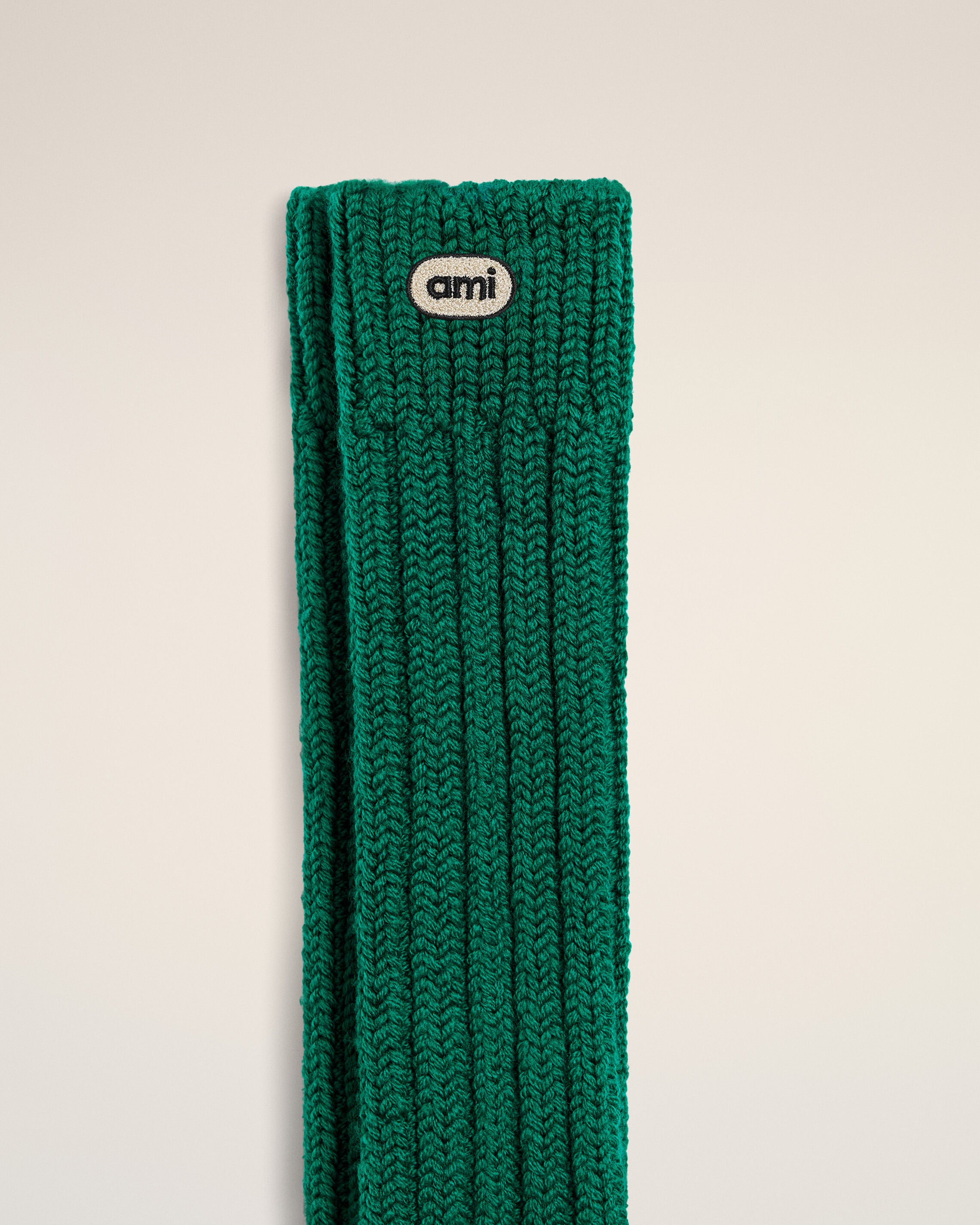 Green wool socks with Ami patch - 3
