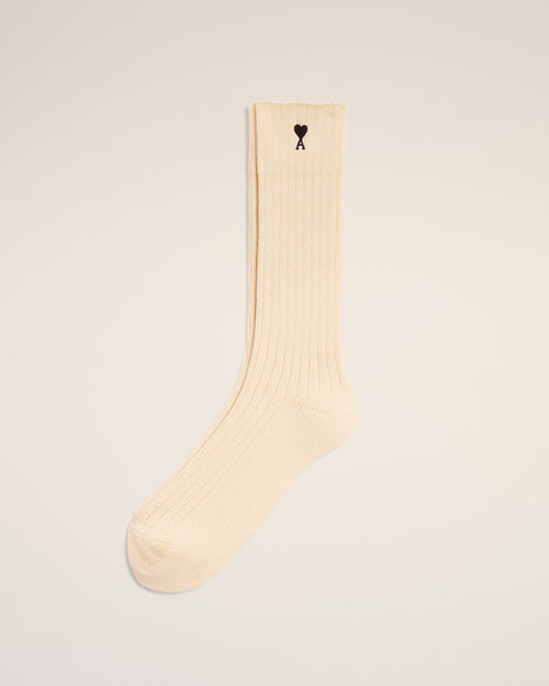                                     Beige cotton socks with Ami de Coeur - 3                                 - Ami Paris