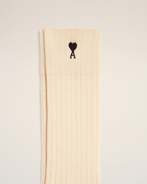 Chaussettes beiges en coton Ami de Coeur - Femme - 6 - AMI Paris - Ami Paris