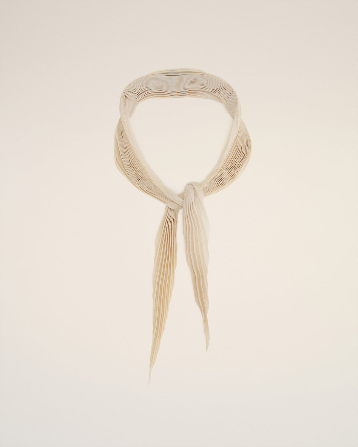 Foulard Beige Losange Plissé - 5