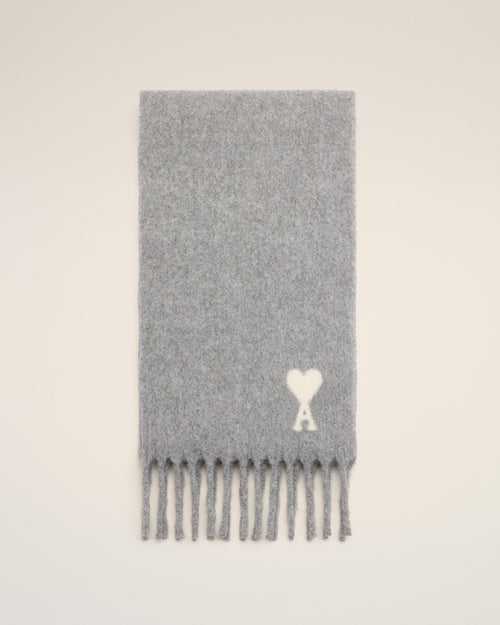Bufanda Ami de Cœur de alpaca gris - Hombre - 1 - AMI Paris - Ami Paris
