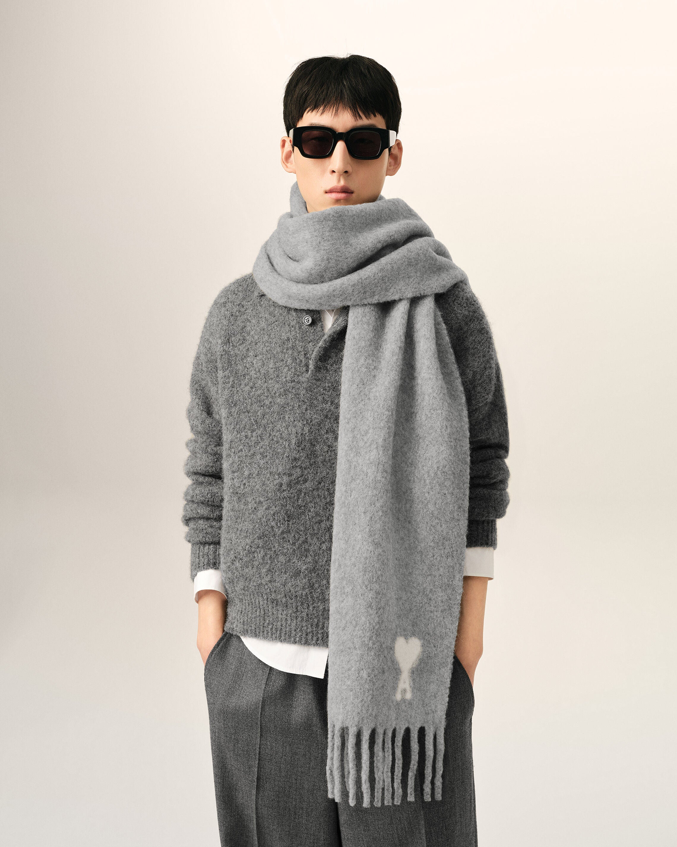 Bufanda Ami de Cœur de alpaca gris - 2