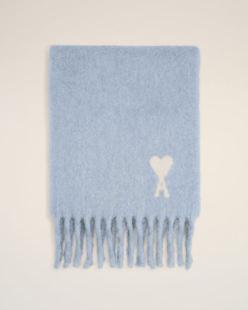                             Blue Alpaca Off White Ami De Coeur Scarf - 3                         - Ami Paris