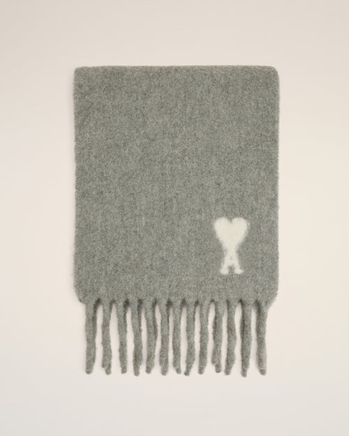                             Grey Alpaca  Ami De Coeur Scarf - 3                         - Ami Paris