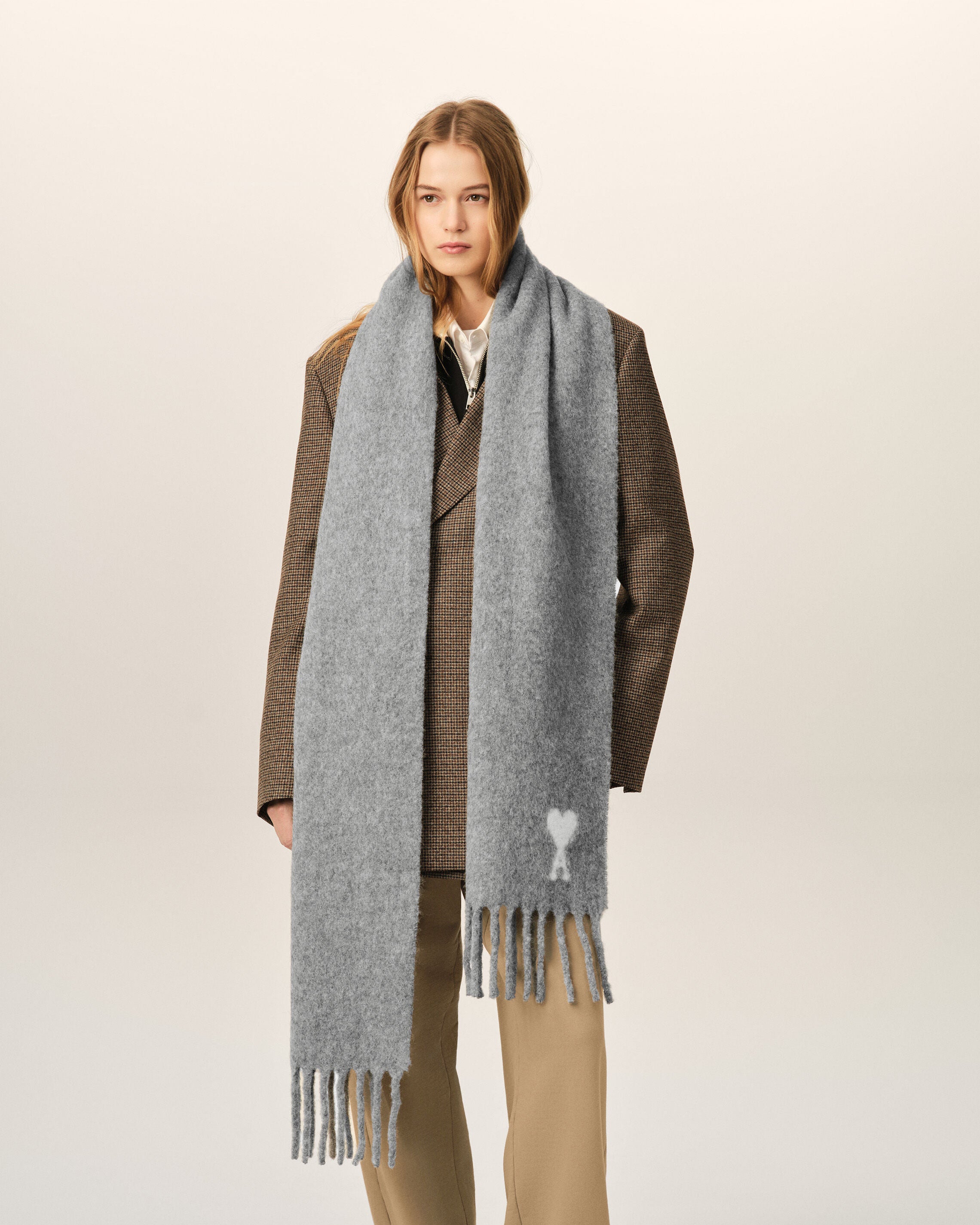 Bufanda Ami de Cœur de alpaca gris - 5