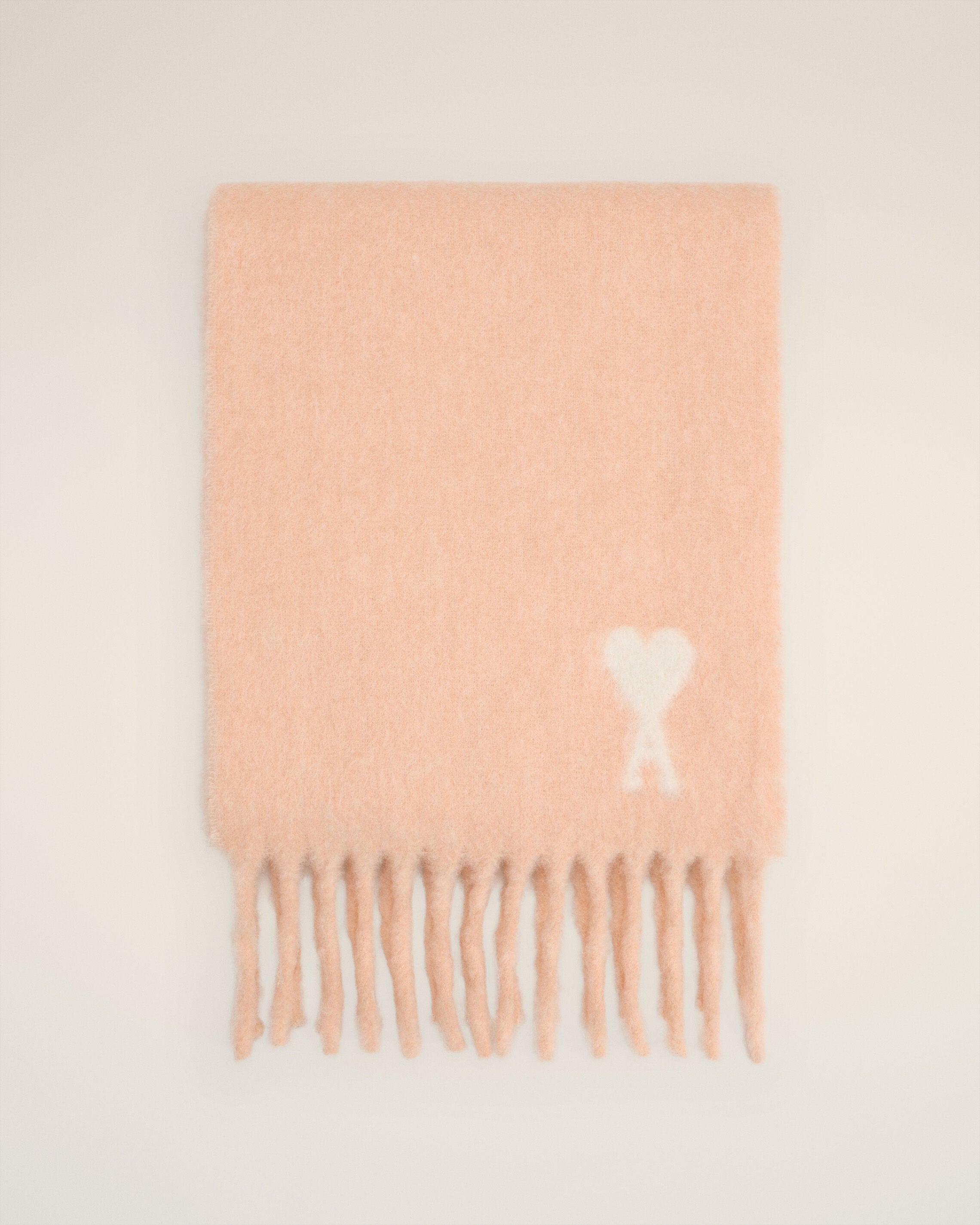 Ami Paris AMI DE COEUR アルパカ オーバーサイズ スカーフ POWDER Pink Alpaca Off White Ami De Coeur Scarf | AMI PARIS