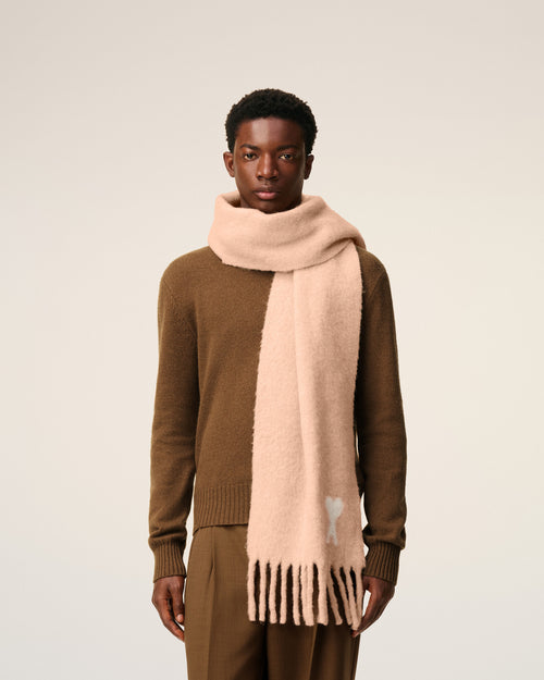 Pink Alpaca Off White Ami De Coeur Scarf - 2 - Ami Paris