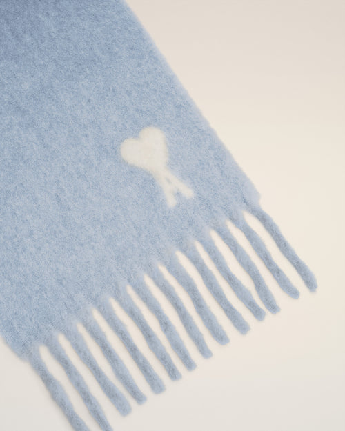 Blue Alpaca Off White Ami De Coeur Scarf - 3 - Ami Paris