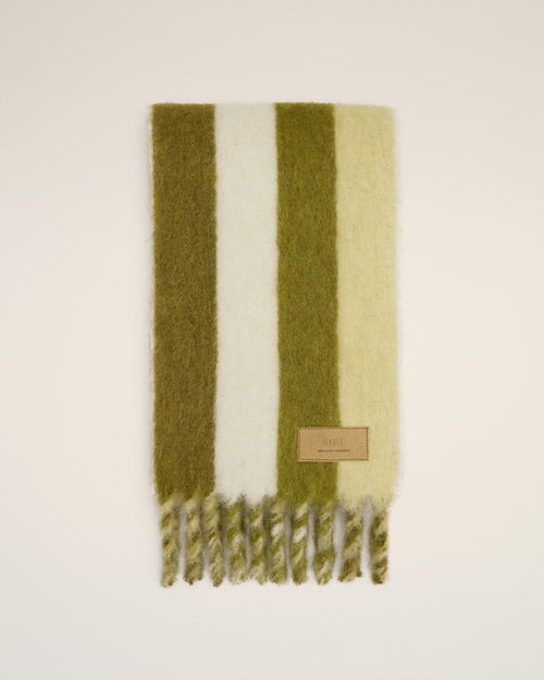                             Green Alpaca Striped  Scarf  - 3                         - Ami Paris