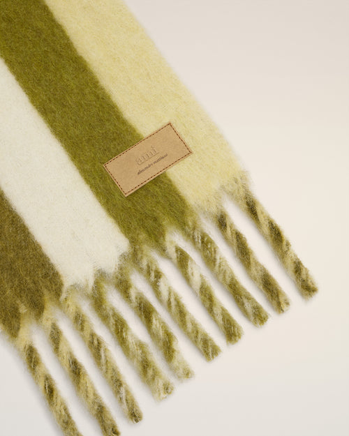 Green Alpaca Striped  Scarf  - 6 - Ami Paris