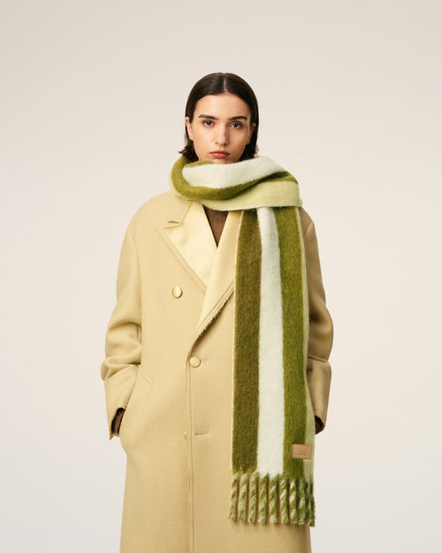 Green Alpaca Striped  Scarf  - 4 - Ami Paris
