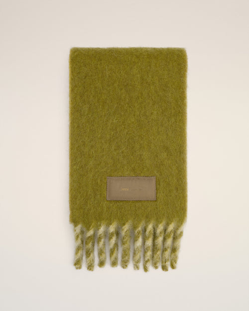 Green Alpaca Bicolored Scarf  - 2 - Ami Paris